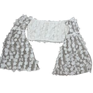 Peach Love California White Floral Top